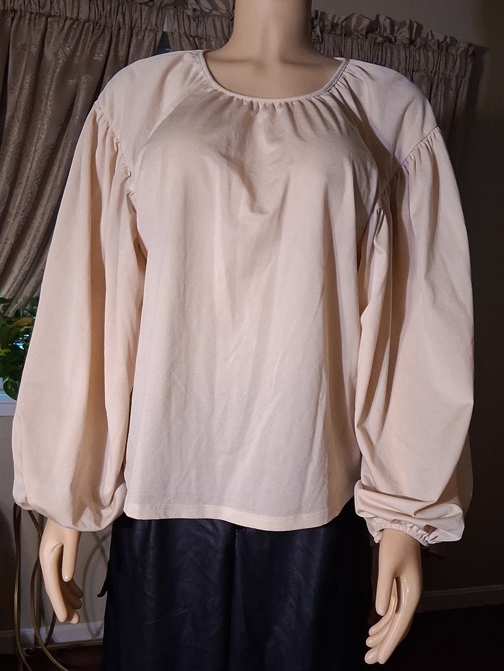 a new day Cream Balloon-Sleeve Peasant Blouse